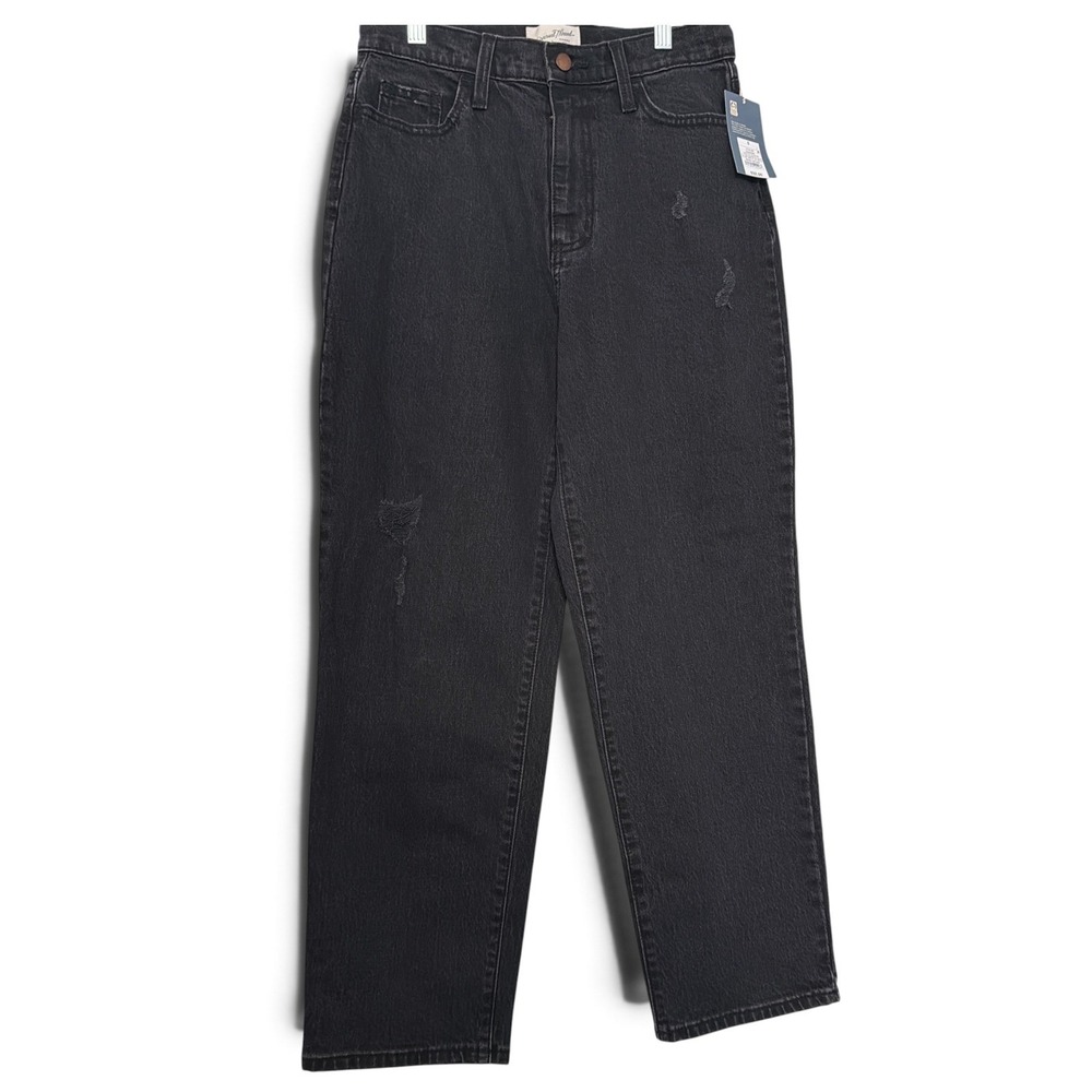 Universal Thread Vintage Straight Distressed Black Denim Jeans Size 6/28R NWT